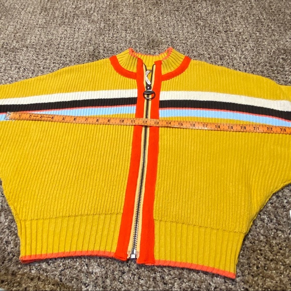 NWT Free People Striped retro-style zip-up Sweater - Picture 6 of 13
